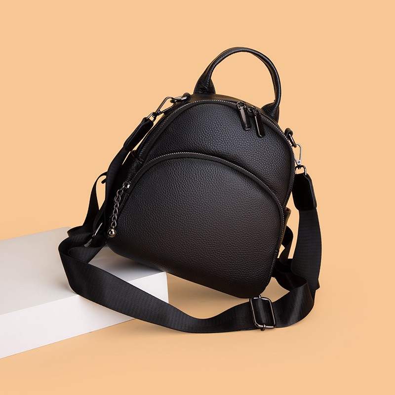 Жіночий шкіряний рюкзак Glory чорний - 11 фото