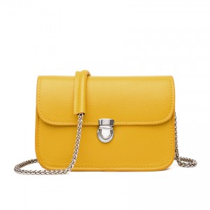 Женская кожаная сумка-клатч Erin желтая