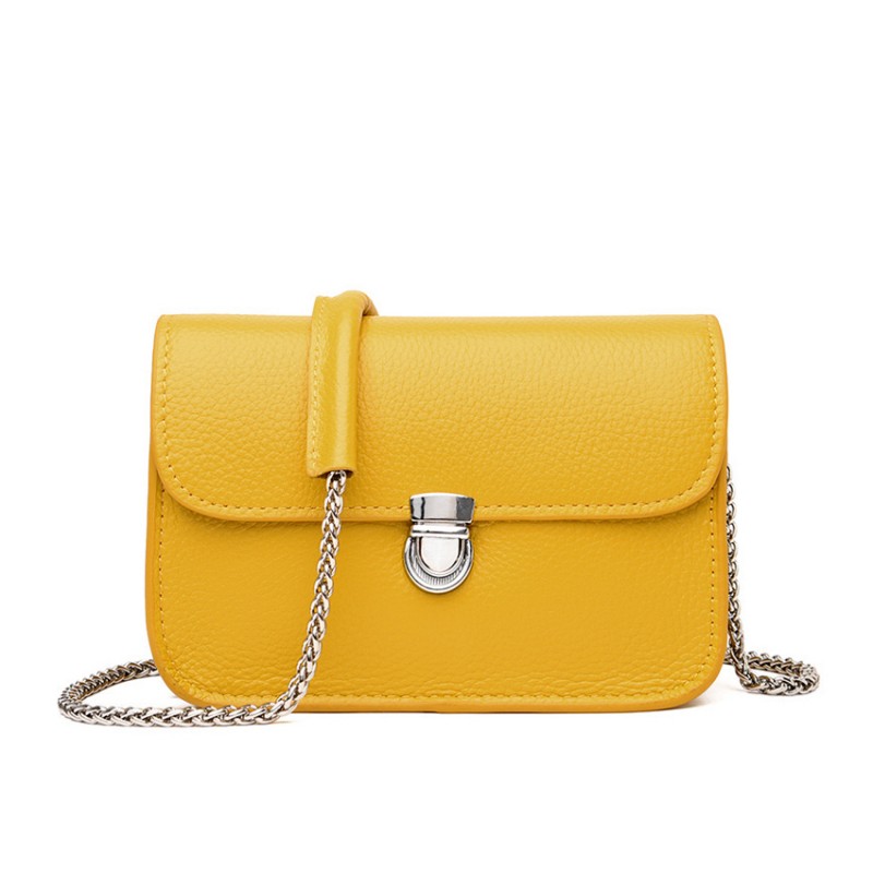 Женская кожаная сумка-клатч Erin желтая