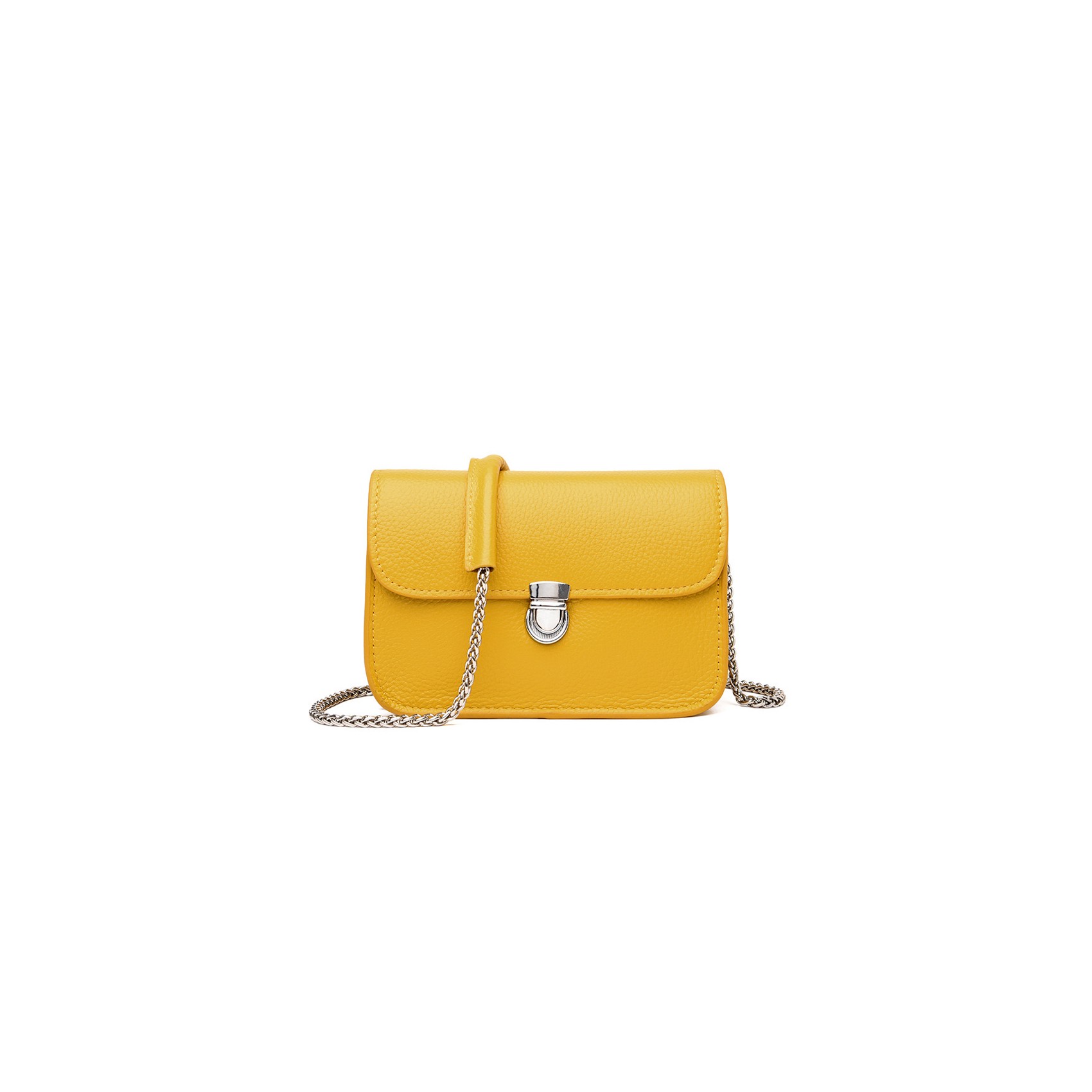 Женская кожаная сумка-клатч Erin желтая