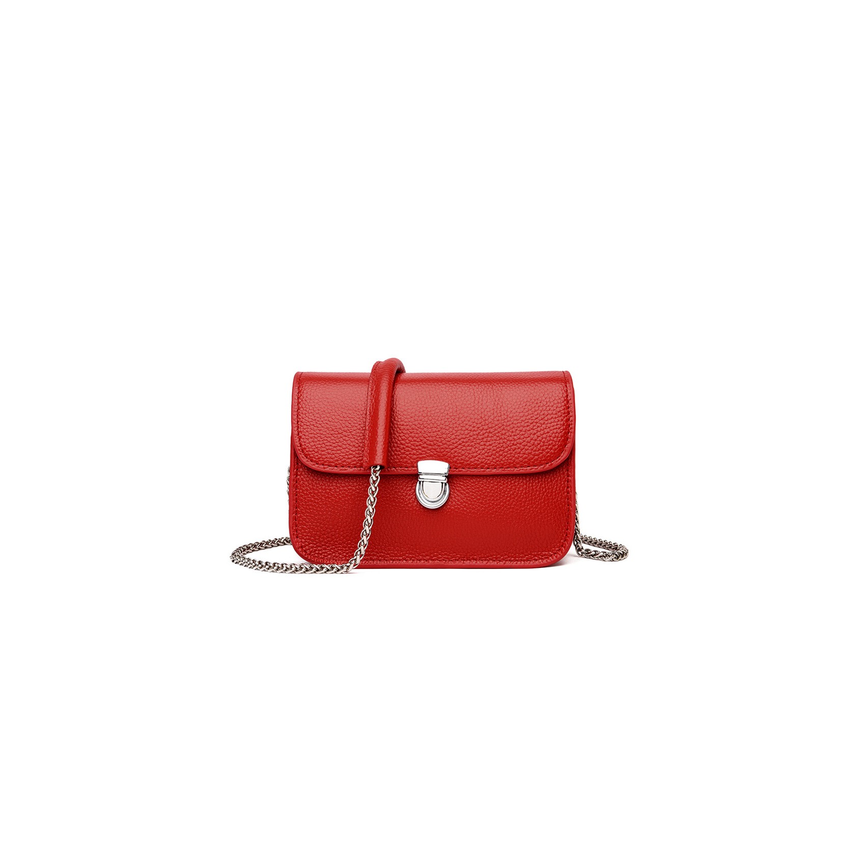 Женская кожаная сумка-клатч Erin красная