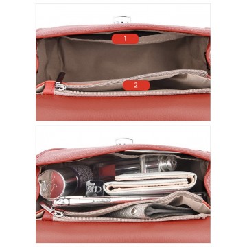 Женская кожаная сумка-клатч Erin красная фото