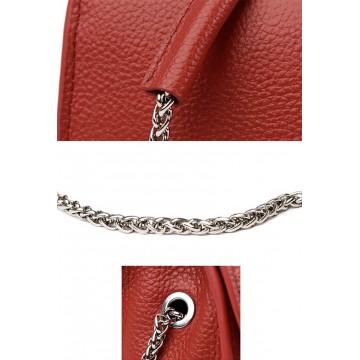 Женская кожаная сумка-клатч Erin красная фото