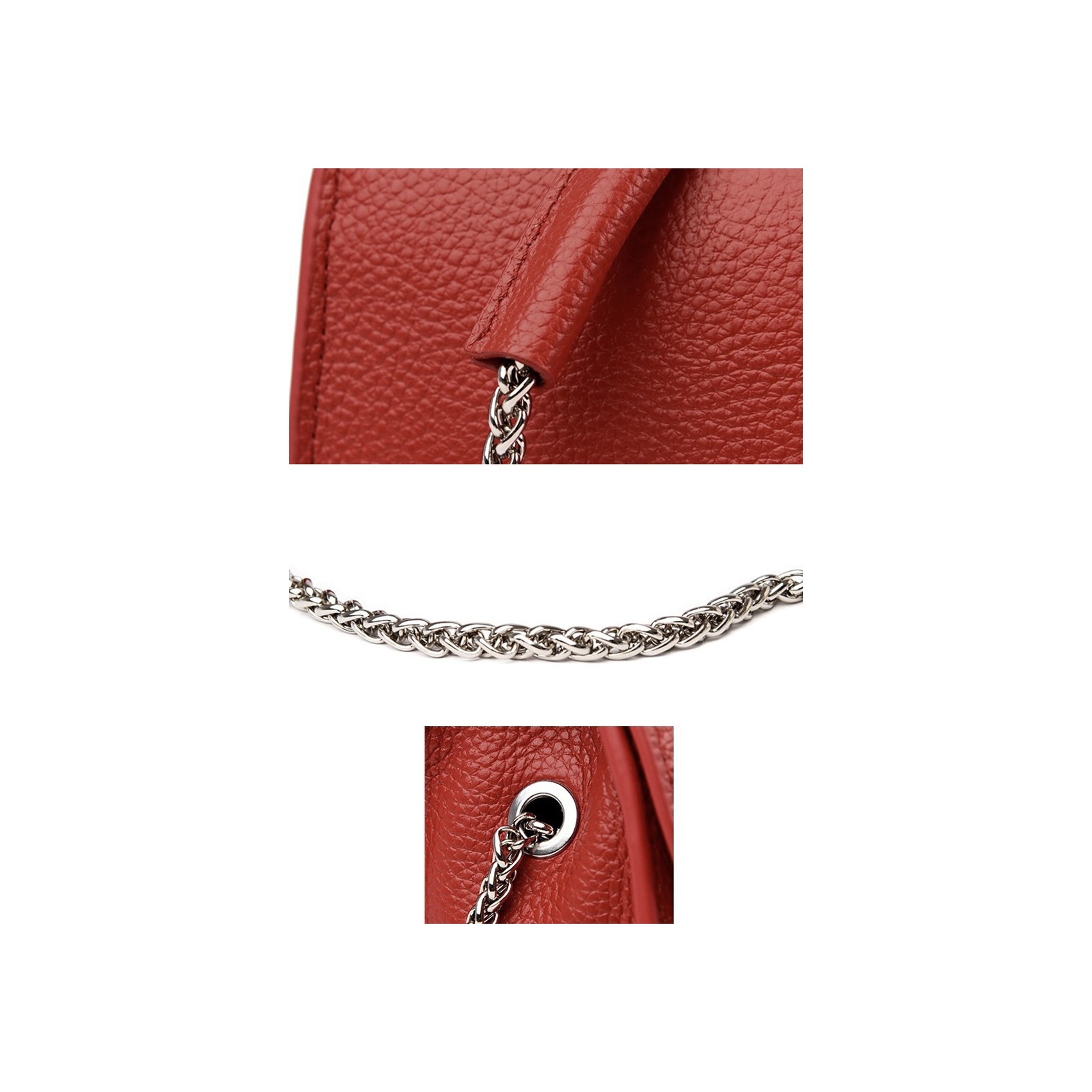 Женская кожаная сумка-клатч Erin красная