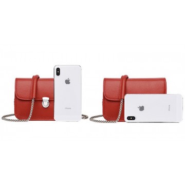 Женская кожаная сумка-клатч Erin красная фото