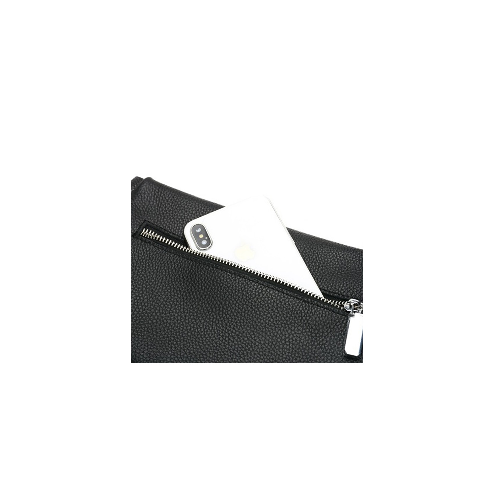 Женская кожаная сумка бананка на плечо Maureen черная