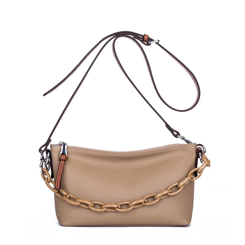Женская кожаная сумка через плечо Molly светло-коричневая