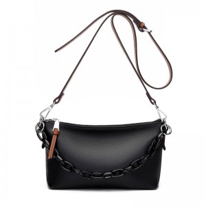 Женская кожаная сумка через плечо Molly черная