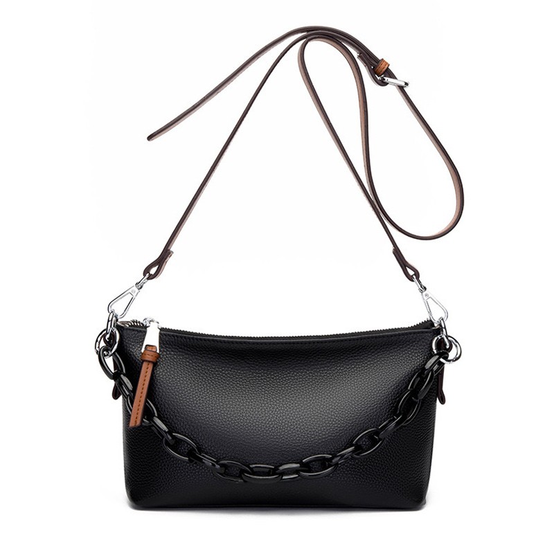 Женская кожаная сумка через плечо Molly черная