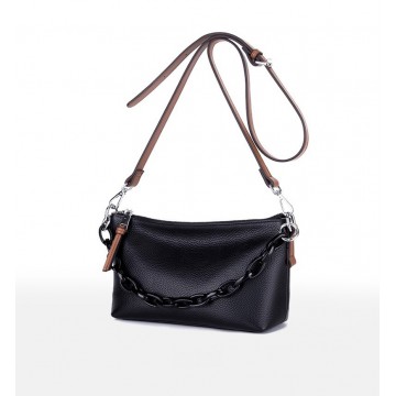 Жіноча шкіряна сумка через плече Molly чорна фото