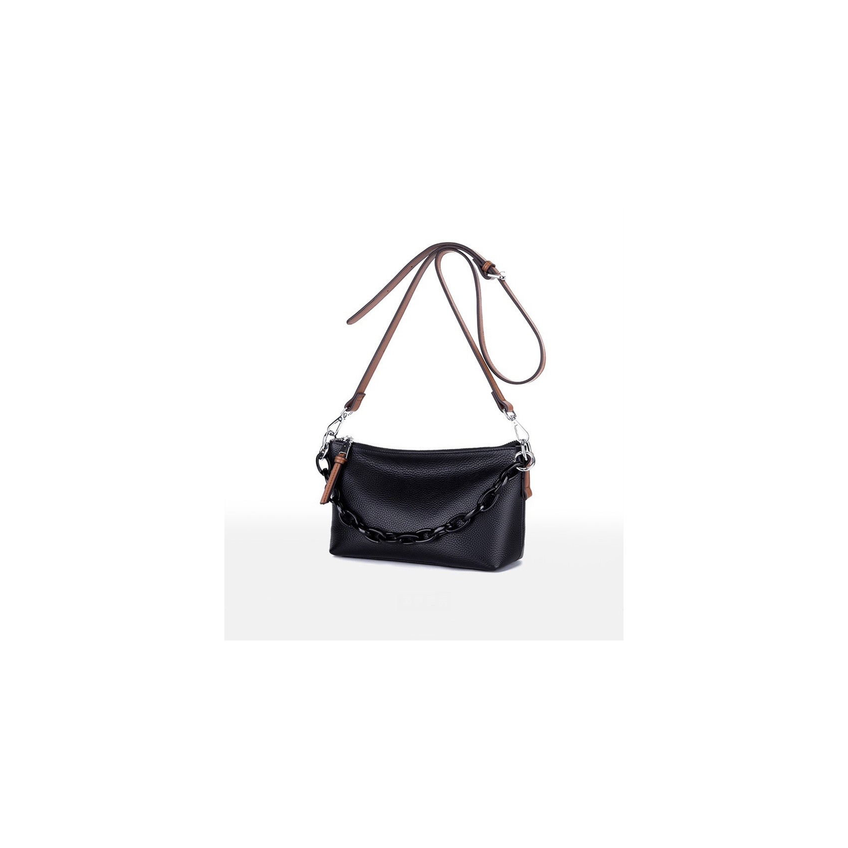 Женская кожаная сумка через плечо Molly черная