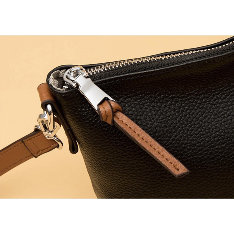 Жіноча шкіряна сумка через плече Molly чорна - 11 фото