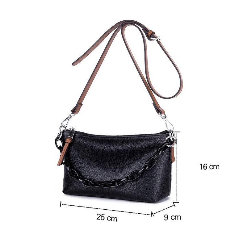 Жіноча шкіряна сумка через плече Molly чорна - 14 фото
