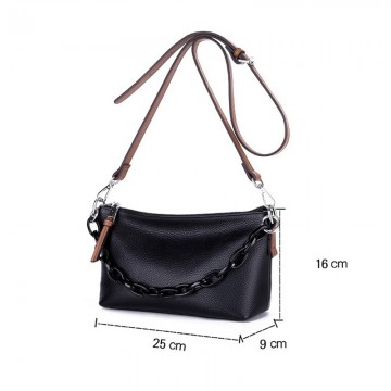 Женская кожаная сумка через плечо Molly черная фото