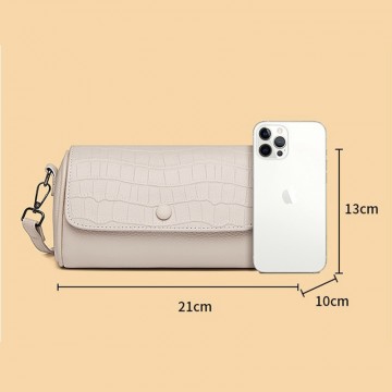 Женская кожаная сумка-клатч Alison молочная фото