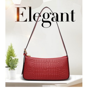 Женская кожаная сумка Ella красная фото