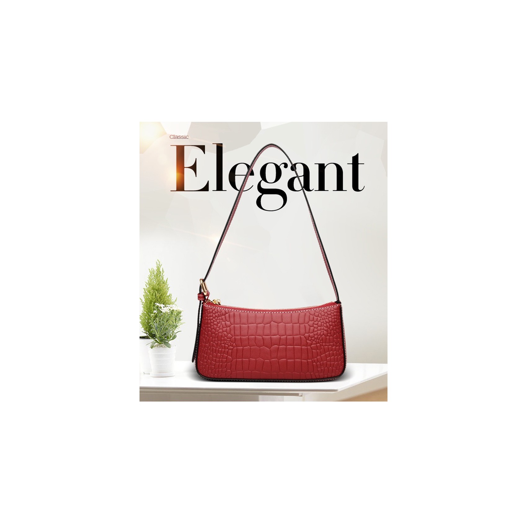 Женская кожаная сумка Ella красная