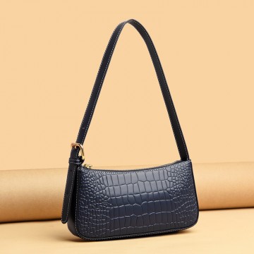 Женская кожаная сумка Ella синяя фото