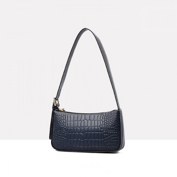 Женская кожаная сумка Ella синяя фото