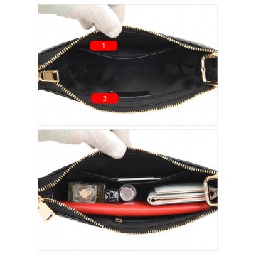 Жіноча шкіряна сумка Ella чорна фото