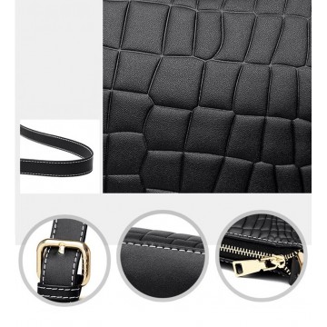 Жіноча шкіряна сумка Ella чорна фото