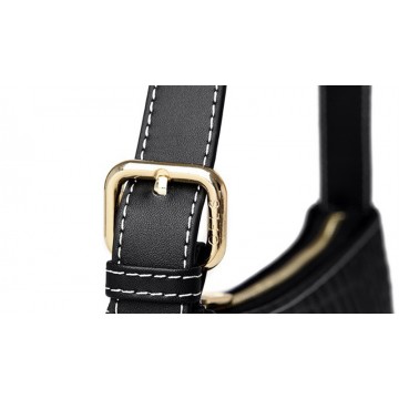 Жіноча шкіряна сумка Ella чорна фото