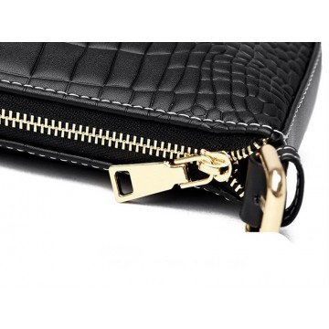 Жіноча шкіряна сумка Ella чорна фото