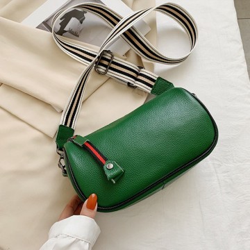 Женская кожаная сумка Alice зеленая фото