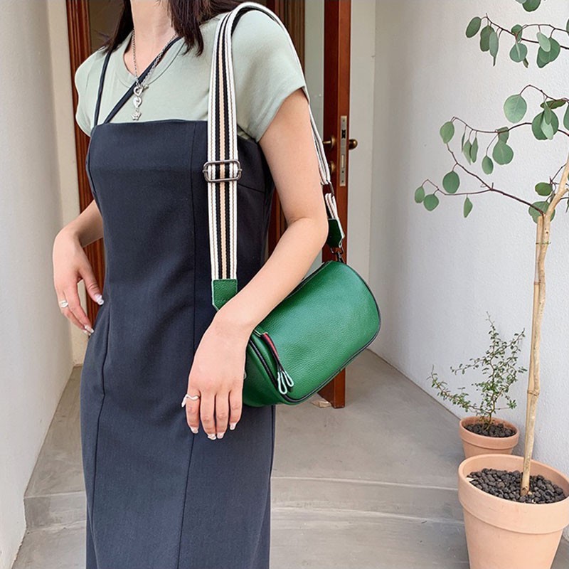 Жіноча шкіряна сумка Alice зелена - 4 фото