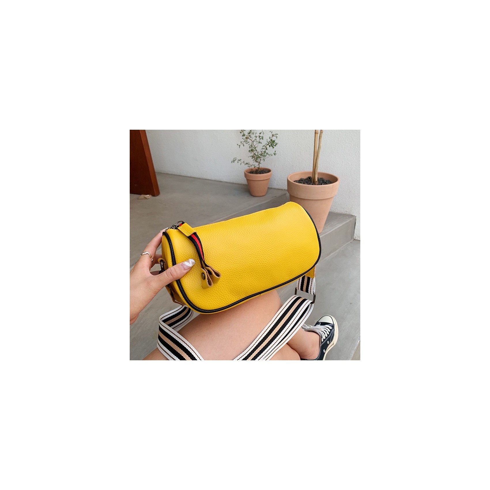 Женская кожаная сумка Alice желтая