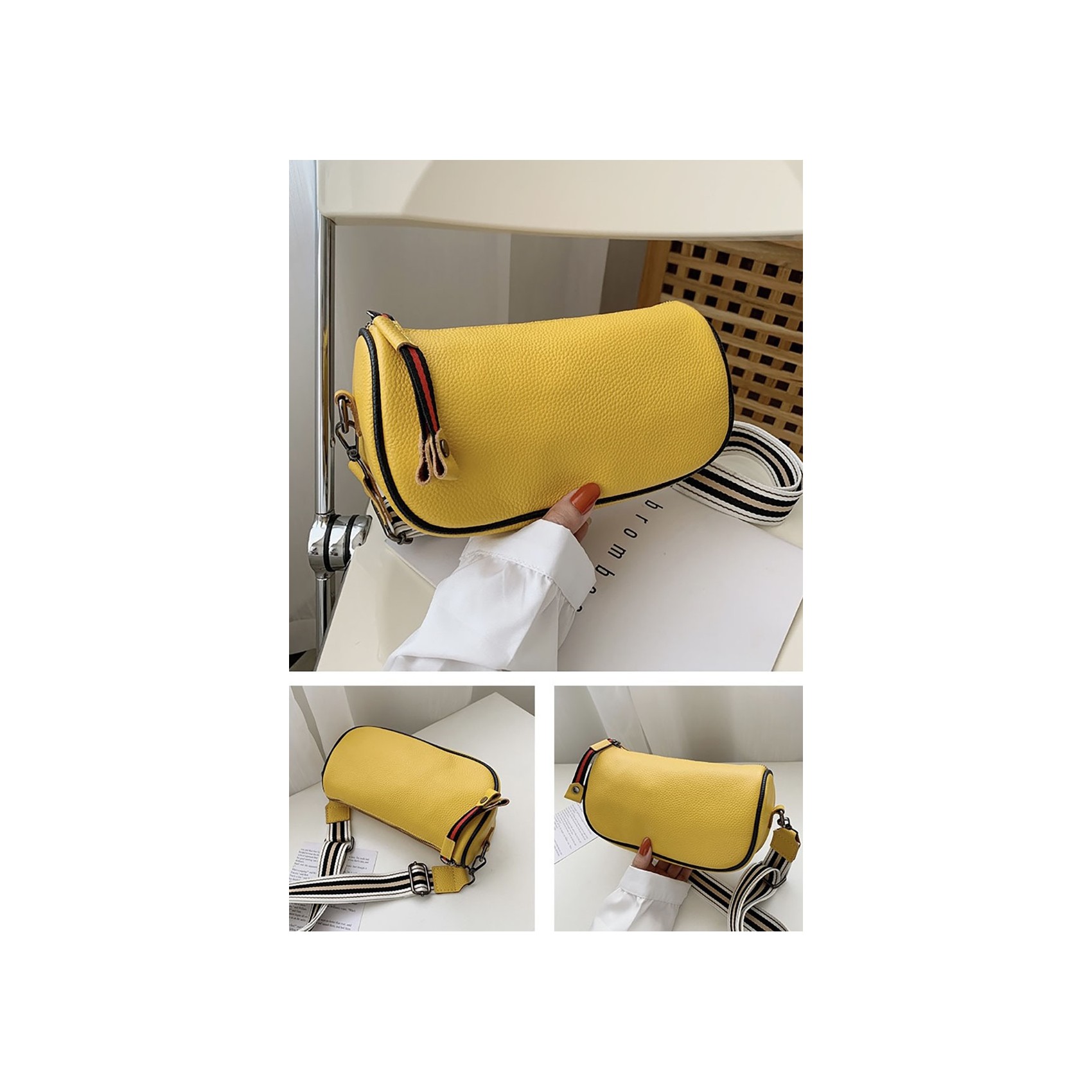 Женская кожаная сумка Alice желтая