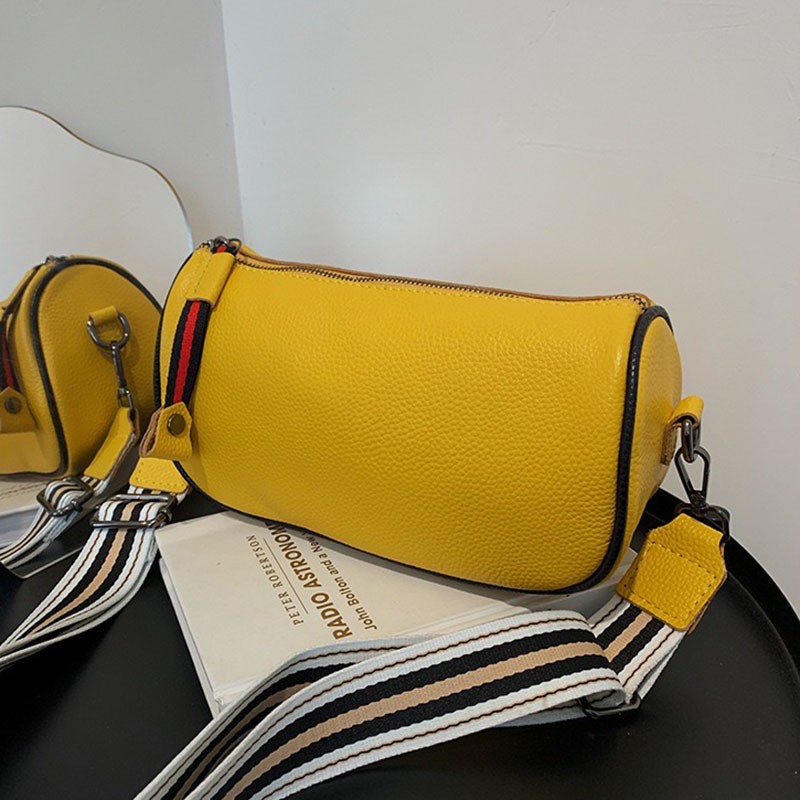 Женская кожаная сумка Alice желтая - 8 фото