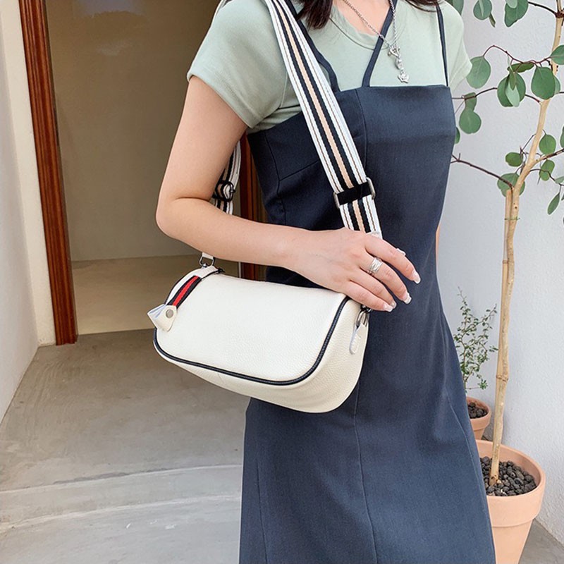 Жіноча шкіряна сумка Alice біла - 4 фото