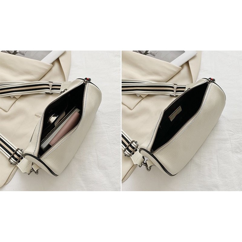 Женская кожаная сумка Alice белая - 7 фото