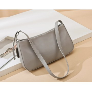 Женская кожаная сумка Julia серая фото