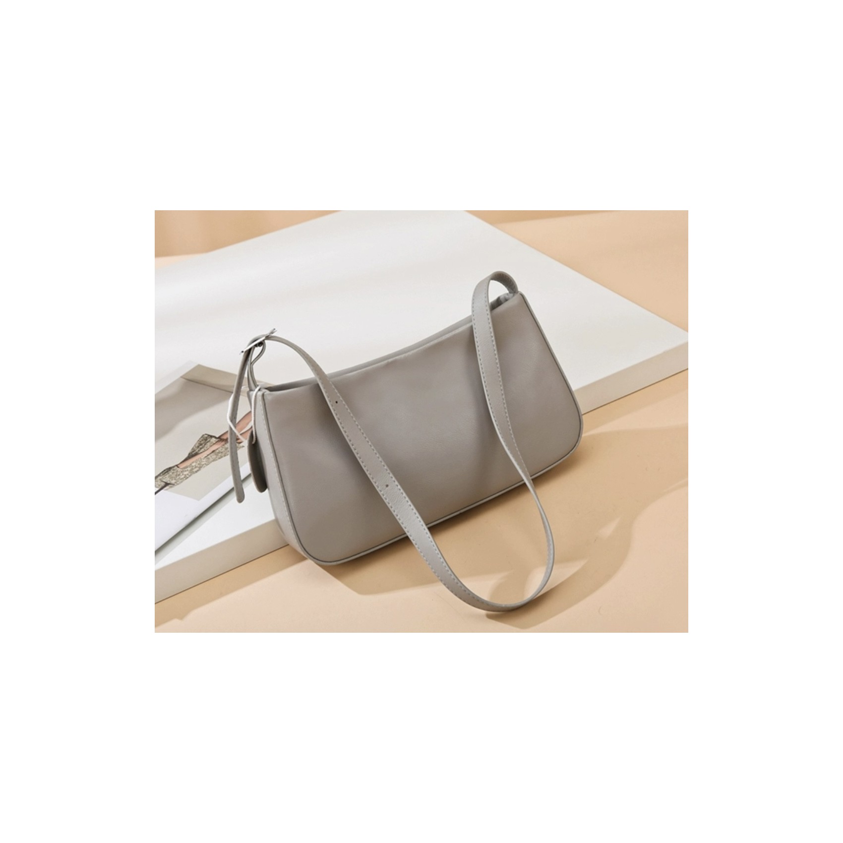 Женская кожаная сумка Julia серая