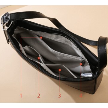 Жіноча шкіряна сумка Julia чорна фото