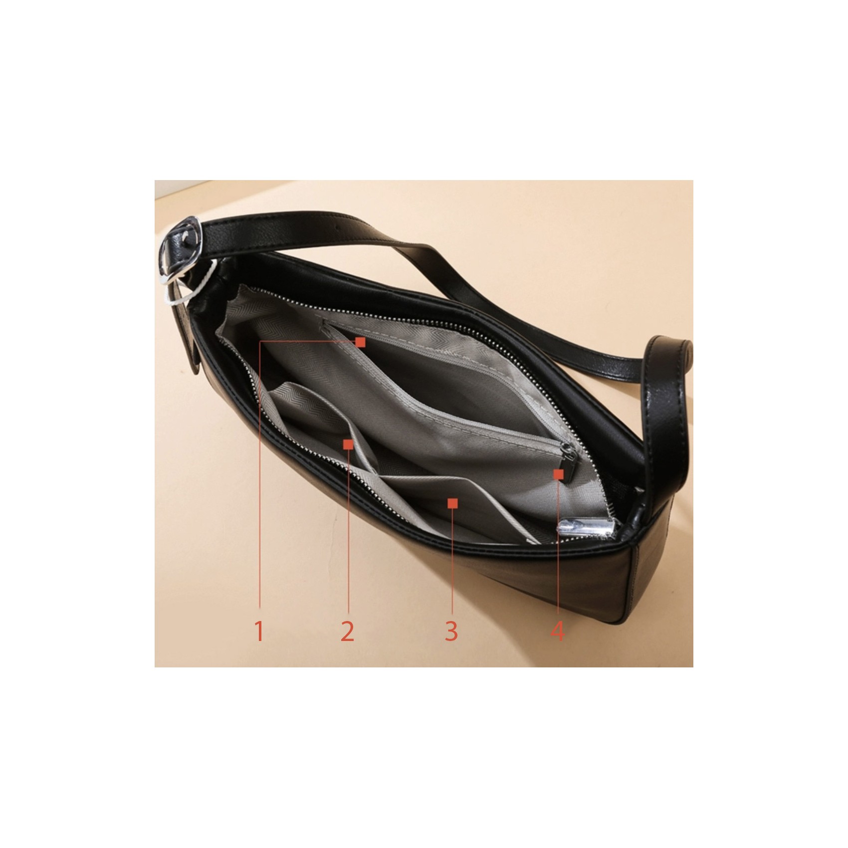 Жіноча шкіряна сумка Julia чорна