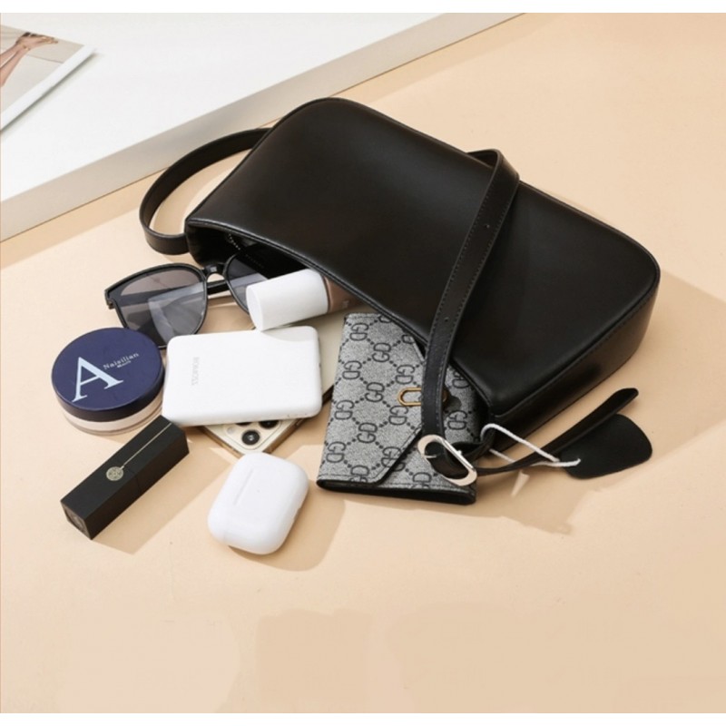 Жіноча шкіряна сумка Julia чорна - 4 фото