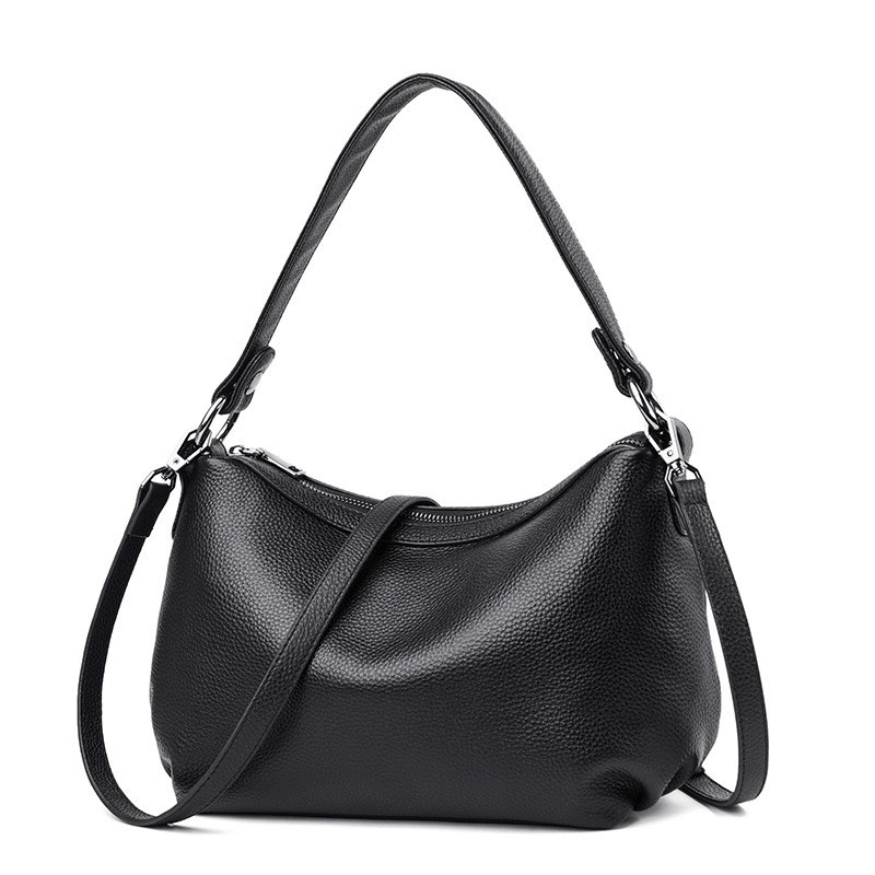 Женская кожаная сумка Caroline черная фото