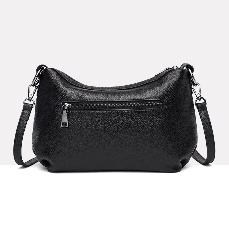 Жіноча шкіряна сумка Caroline чорна - 5 фото