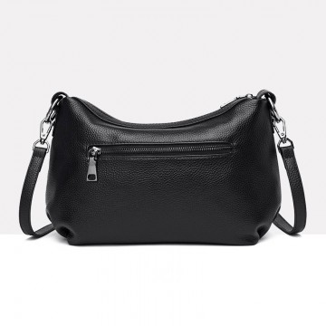 Жіноча шкіряна сумка Caroline чорна фото