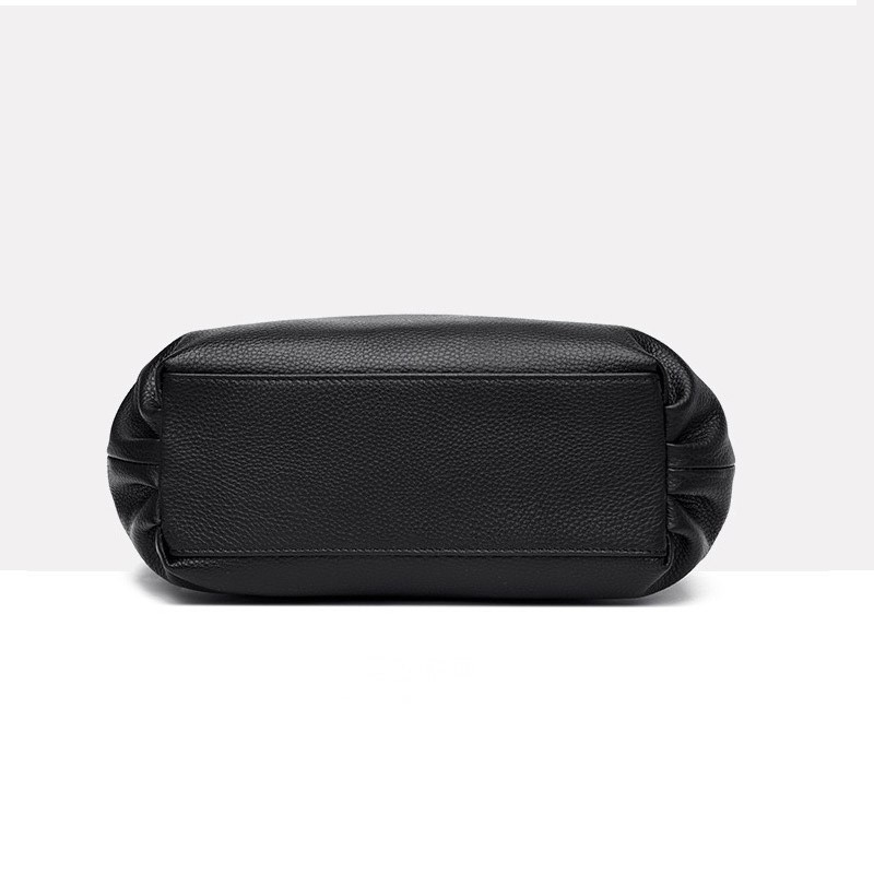 Жіноча шкіряна сумка Caroline чорна - 6 фото