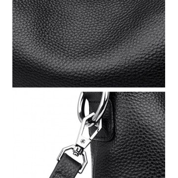 Жіноча шкіряна сумка Caroline чорна фото