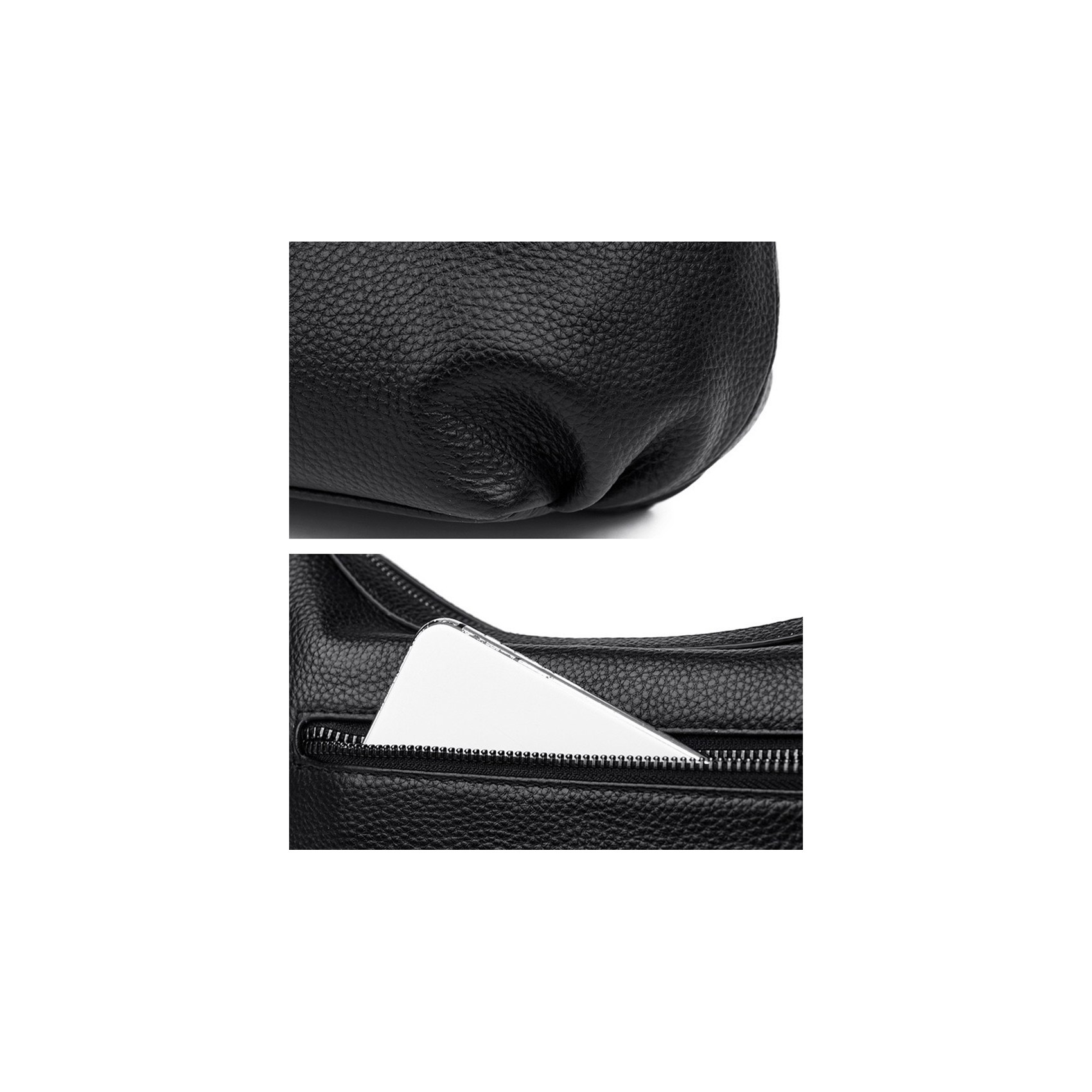 Жіноча шкіряна сумка Caroline чорна