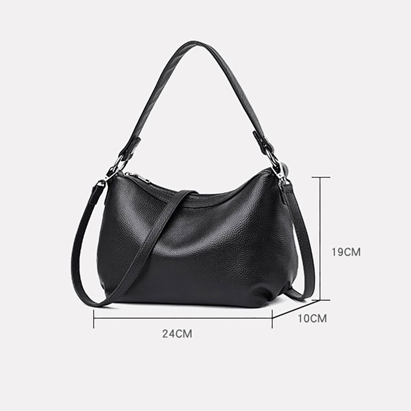 Женская кожаная сумка Caroline черная - 12 фото