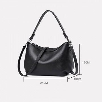 Женская кожаная сумка Caroline черная фото