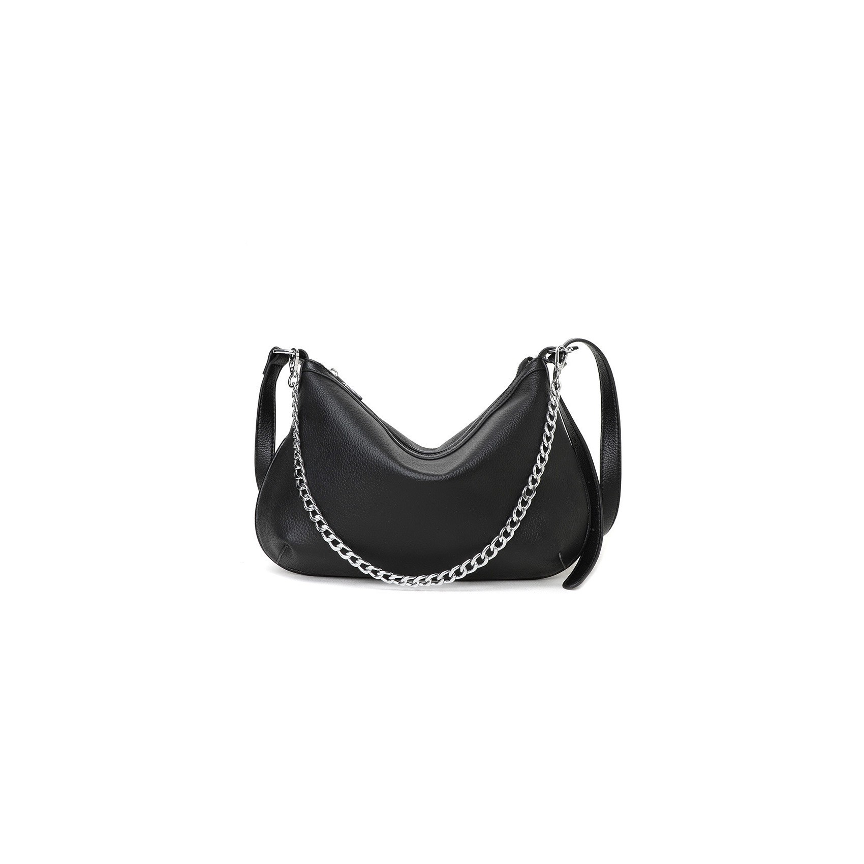 Женская кожаная сумка хобо Donna черная