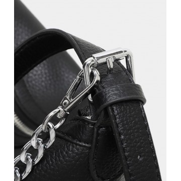 Женская кожаная сумка хобо Donna черная фото