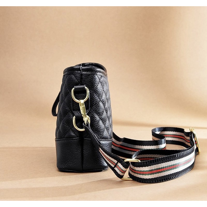 Жіноча шкіряна сумка Janice чорна - 6 фото